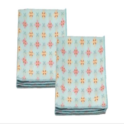 Calabria Japan Border Stars Microfiber Eyeglasses Cleaning Cloth Blue 2 Pack Cleans Phone Screens TV Glasses Camera Sunglass
