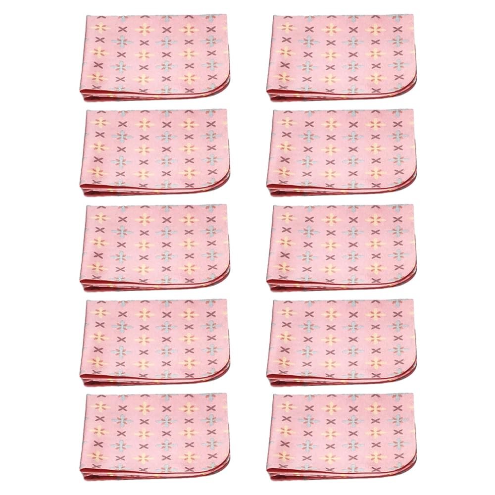 Calabria Japan Stars Microfiber Eyeglasses Cleaning Cloth Pink 10 Pack Cleans Smart Phone Screens TV Glasses Camera Sunglass