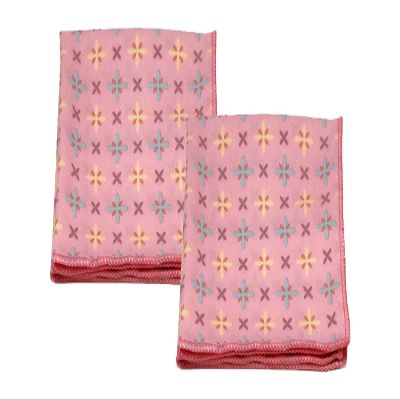 Calabria Japan Border Stars Microfiber Eyeglasses Cleaning Cloth Pink 2 Pack Cleans Phone Screens TV Glasses Camera Sunglass
