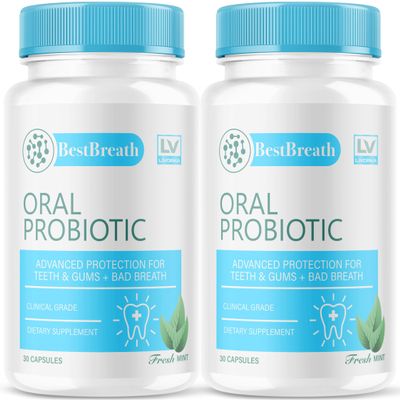 2 Pack - Best Breath - Best Breath Oral Probiotic, Best Breath Probiotic, Best Breath Pills, BestBreath, Best Breathe 60 Capsules for 2 Months, Best Breath Oral Probiotics for Mounth Bad Breath.