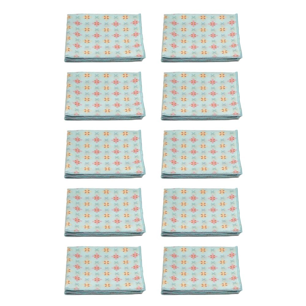 Calabria Japan Border Stars Microfiber Eyeglasses Cleaning Cloth Blue 10 Pack Cleans Smart Phone Screens TV Glasses Sunglass