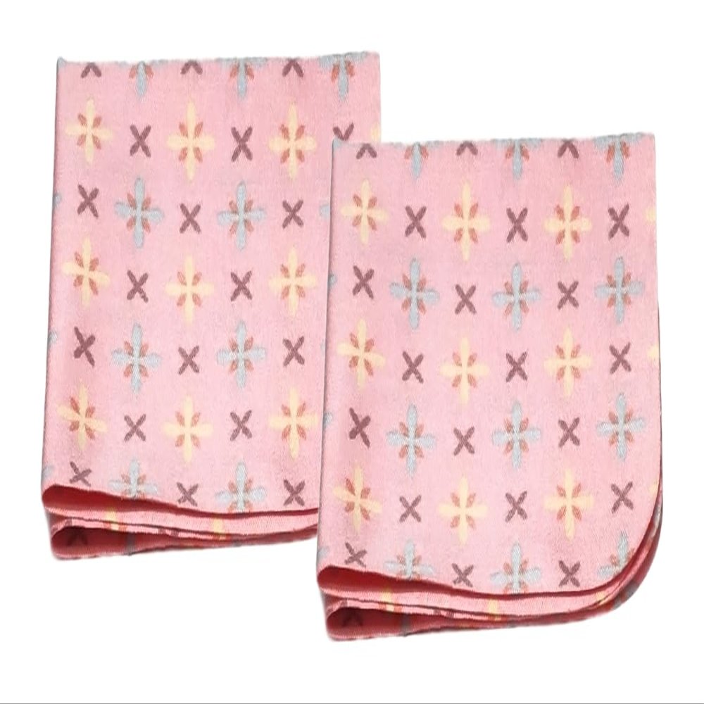 Calabria Japan Stars Pattern Microfiber Eyeglasses Cleaning Cloth Pink 2 Pack Cleans Smart Phone Screens TV Glasses Sunglass