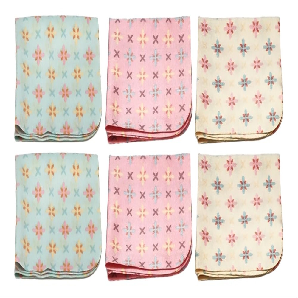 Calabria Japan Star Microfiber Cleaning Cloth Blue/Butterscotch/Pink 6 Pack Clean Eyeglass Smart Phone Screen Glasses Camera