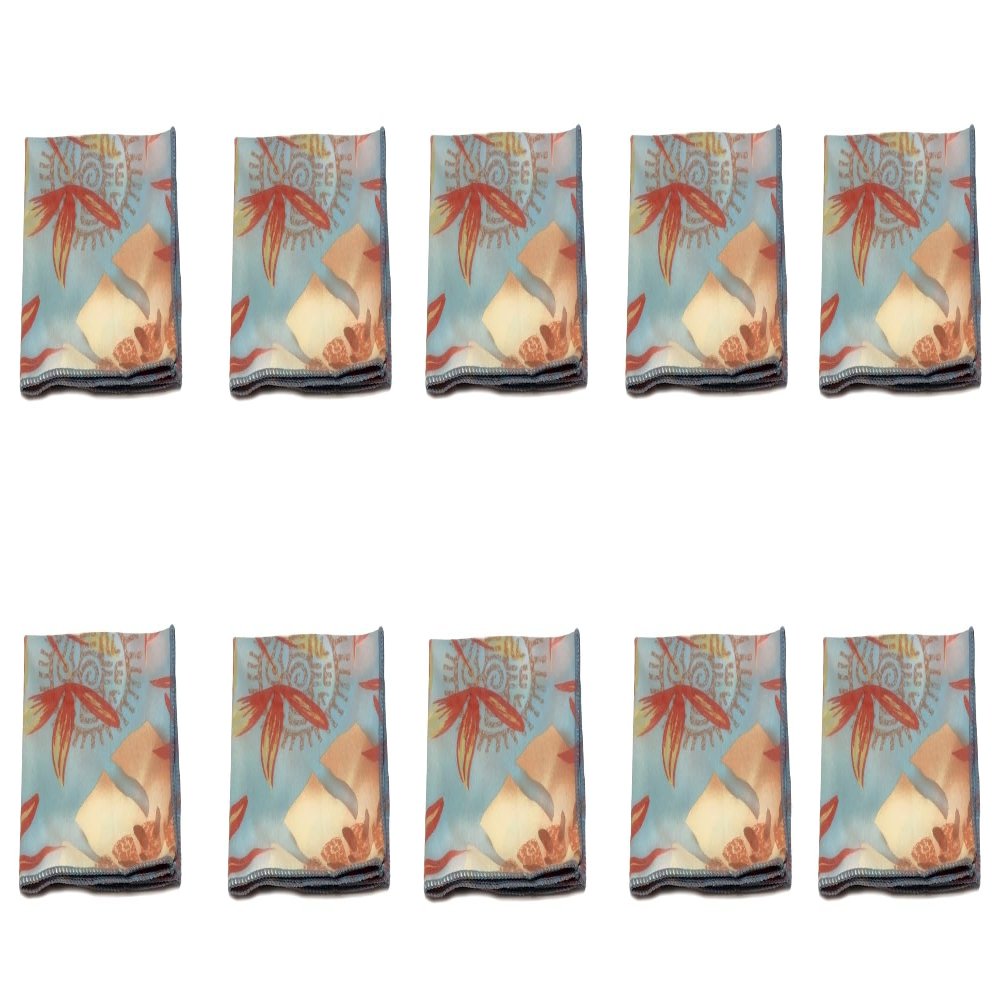 Calabria Japan Floral Microfiber Eyeglasses Cleaning Cloth Blue Orange 10 Pack Clean Phone Screens Glasses Camera Sunglasses