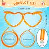 16PCS Silly Heart Straw Glasses for Kids 5 Colors Novelty Drinking Straw Glasses Fun Loop Straws Eyeglasses in Cute Heart for Adults Kids Annual Meeting Birthday (Plastic) view 2