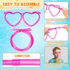 16PCS Silly Heart Straw Glasses for Kids 5 Colors Novelty Drinking Straw Glasses Fun Loop Straws Eyeglasses in Cute Heart for Adults Kids Annual Meeting Birthday (Plastic) view 4