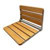 BRAGUE Solid Wood Folding Shower Stool, Wall Mounted Bathroom Seat for Indoor Shower, Elderly and Disabled People, 40x34x4.8cm, Brown view 1