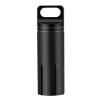 SHD Outdoor EDC Pill Box Container,Black Aluminum Alloy Single Chamber Capsule Waterproof Pill Holder Case for Hiking Camping view 1