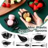 Tessco 400 Pcs Mini Dessert Plates Set, Including 200 Disposable Appetizer Plates Assorted Shape 100 Mini Plastic Forks 100 Plastic Spoons for Party Birthday(Black) view 2