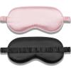Amrules Silk Sleep Mask Set of 2, Adjustable Silk Eye Mask for Sleeping, Soft Sleeping Eye Shade Cover for Women, Good for Blocking Light, Reducing Puffiness, Enhancing Sleep Quality (Pink & Black) view 1