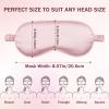 Amrules Silk Sleep Mask Set of 2, Adjustable Silk Eye Mask for Sleeping, Soft Sleeping Eye Shade Cover for Women, Good for Blocking Light, Reducing Puffiness, Enhancing Sleep Quality (Pink & Black) view 2
