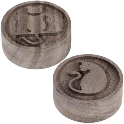 Anjetan 2 PCS Wooden Essential Oil Diffuser, Walnut Wood Diffuser, Aromatherapy Diffuser, Small Round Diffuser, Car Wood Diffuser, Desktop Air Freshener for Home, Offices, Yoga, Sauna, SPA