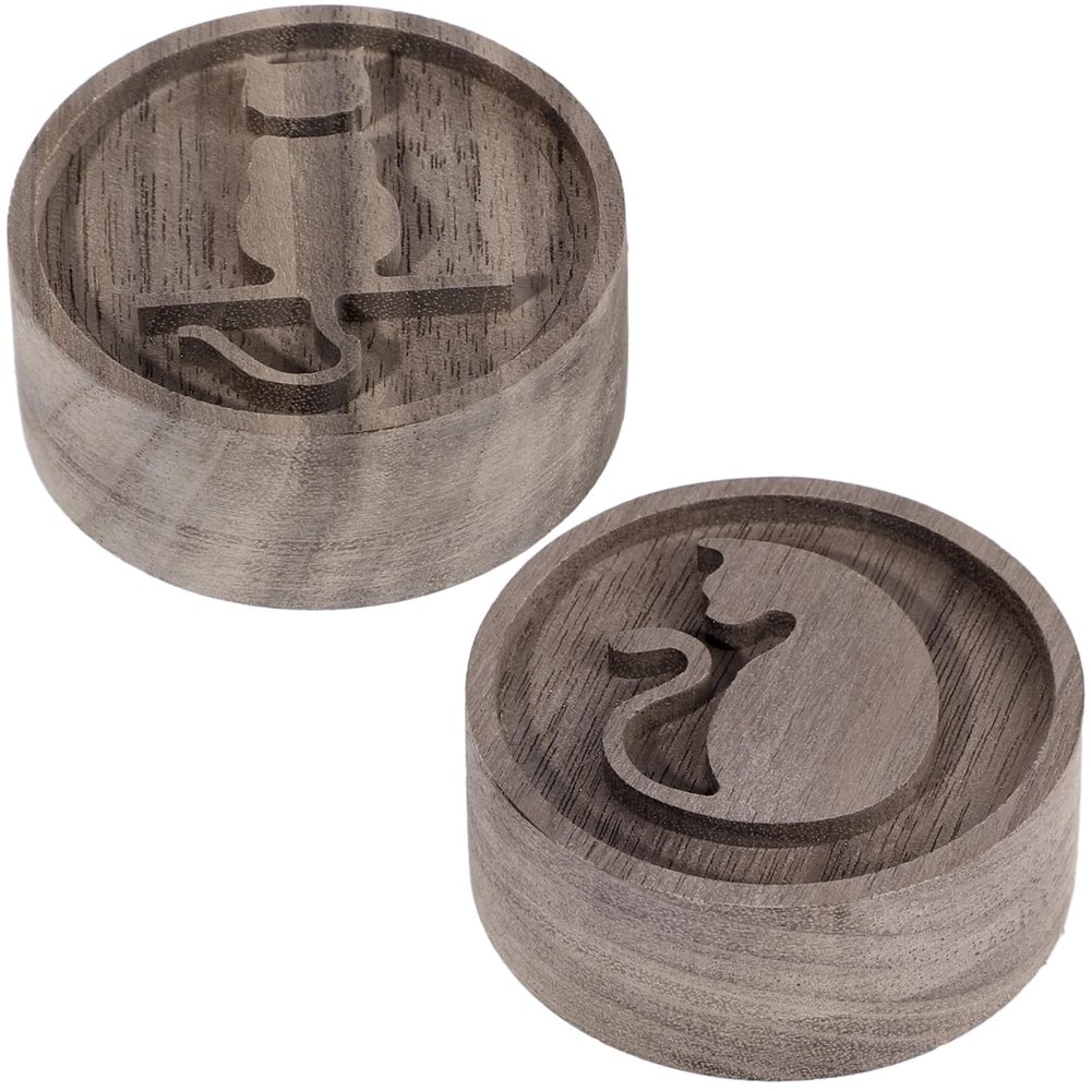 Anjetan 2 PCS Wooden Essential Oil Diffuser, Walnut Wood Diffuser, Aromatherapy Diffuser, Small Round Diffuser, Car Wood Diffuser, Desktop Air Freshener for Home, Offices, Yoga, Sauna, SPA