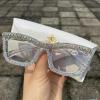 mincl Square Crystal Rhinestone Reading Glasses for Women Sparkling Eyewear Female Trendy Anti Blue Light bling Diamond Reader (clear, 2.75, x) view 2