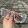 mincl Square Crystal Rhinestone Reading Glasses for Women Sparkling Eyewear Female Trendy Anti Blue Light bling Diamond Reader (clear, 2.75, x) view 3