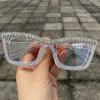 mincl Square Crystal Rhinestone Reading Glasses for Women Sparkling Eyewear Female Trendy Anti Blue Light bling Diamond Reader (clear, 2.75, x) view 4
