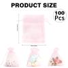 Organza Bags, Pink Organza Bags, 100Pcs, Sheer Organza Bags 3 x 4 inch, Jewelry Gift Bags, Party Favor Bags with Drawstring, Mesh Gift Pouches Mini Candy Bags for Wedding Birthday Party view 2