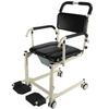 Bedside Commode Chair, 4 in 1 Toilet Rolling Transport Chair with Arms and 4 Brakes, Shower Wheelchair for Adults, Senior, Elderly, Handicap, Disabled view 1