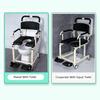 Bedside Commode Chair, 4 in 1 Toilet Rolling Transport Chair with Arms and 4 Brakes, Shower Wheelchair for Adults, Senior, Elderly, Handicap, Disabled view 4