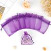 Organza Bags, Purple Organza Bags, 100Pcs, Sheer Organza Bags 3 x 4 inch, Jewelry Gift Bags, Party Favor Bags with Drawstring, Mesh Gift Pouches Mini Candy Bags for Wedding Birthday Party view 3