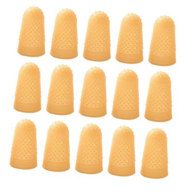 FOMIYES 75 Pcs Pockmarked Finger Cots Money Counting Finger Grips Cracking Finger Currency Counting Finger Cover Finger Tips Protector Finger Caps Finger Covers Safety Mask Thumb Rubber, Yellowx3pcs