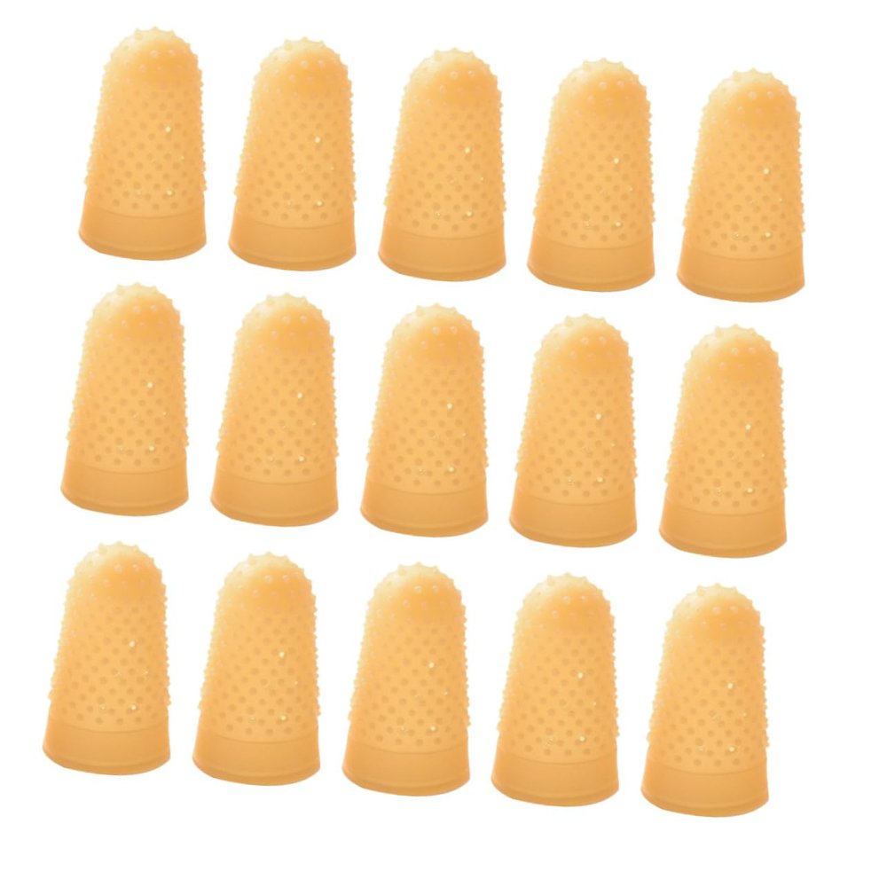 FOMIYES 75 Pcs Pockmarked Finger Cots Money Counting Finger Grips Cracking Finger Currency Counting Finger Cover Finger Tips Protector Finger Caps Finger Covers Safety Mask Thumb Rubber, Yellowx3pcs