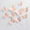 100 Pcs Pink Butterfly Cake Toppers 3D Butterfly Cupcake Cake Decorations for Birthday Party Wedding Baby Shower Supplies view 2