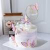 100 Pcs Pink Butterfly Cake Toppers 3D Butterfly Cupcake Cake Decorations for Birthday Party Wedding Baby Shower Supplies view 3