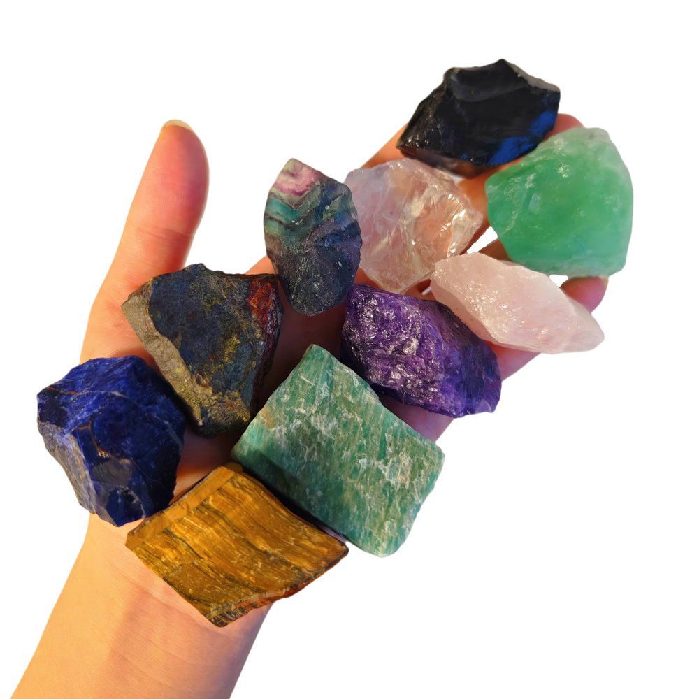 1 lb Raw Crystals and Healing Stones Bulk for Tumbling, Wire Wrapping, Wicca Reiki,Meditation, Mixed Stones