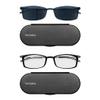 ThinOptics Bundle - Reading Glasses and Sunglasses with Cases - Ultra Thin, Durable, Lightweight - Rectangle Black 1.5x view 1
