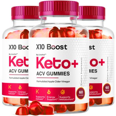 (3 Pack) X10 Boost Keto ACV Gummies Advanced Formula 1050MG Advanced Formula, X 10 Boost Keto Plus Gummys Premium Formula Apple Cider Vinegar Gummies, All Natural Gomitas, 180 Gummies for 3 Months