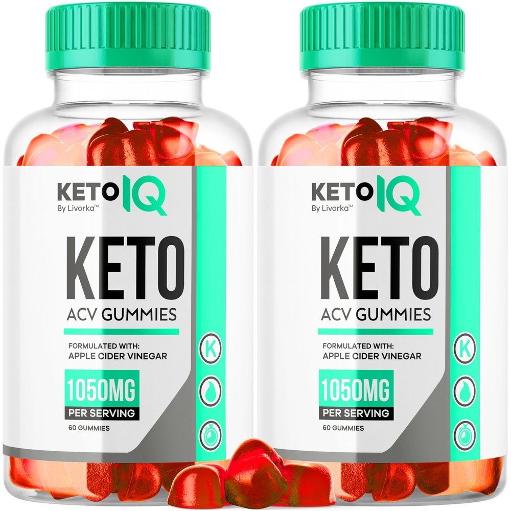 (2 Pack) Keto IQ - Official Keto IQ ACV Gummies Premium All Natural 1050mg, KetoIQ Apple Cider Vinegar Advanced Formula, Keto IQ Reviews, KetoIQ Gummys ACV Support, 120 Gummies for 2 Months