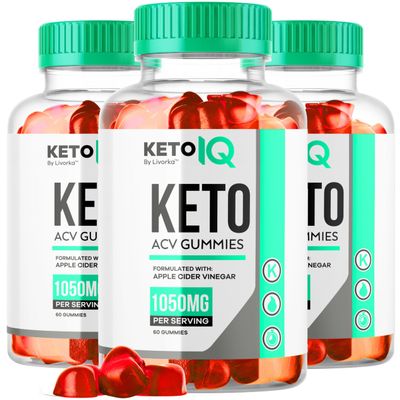 (3 Pack) Keto IQ - Official Keto IQ ACV Gummies Premium All Natural 1050mg, KetoIQ Apple Cider Vinegar Advanced Formula, Keto IQ Reviews, KetoIQ Gummys ACV Support, 180 Gummies for 3 Months