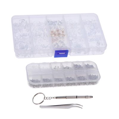 Beavorty Eyeglass Repair Kit Assorted Screws Nose Pads and Tools Sunglasses and Spectacles Includes Precision Screwdriver and Tweezer for Easy Repairs
