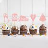 Cyodoos 25 Pcs Bride and Groom Cupcake Toppers Wedding Dress Diamond Ring Cupcake Picks Bridal Shower Wedding Engagement Anniversary Party Cake Decorations Supplies Rose Gold view 4