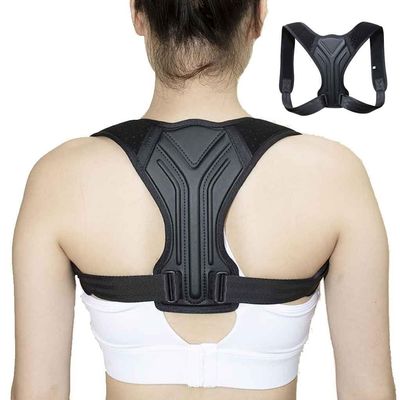 BRAGUE Posture Corrector, Adjustable Back Strap, Upper Back Spine Strap, Collarbone Support, Back Straightener For Neck And Shoulder Pain Corrector (Color : Black, Size : Small)