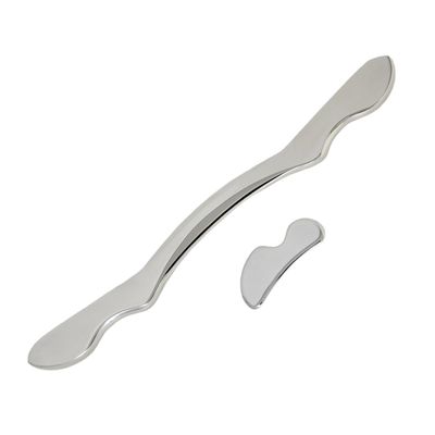 NCCYOOT Gua sha Tool gua sha Stainless Steel iastm Tool Gussha Massage Tool Muscle Scraping Tool for Soft Tissue Therapy and Reduce Arms,Back, Legs, Neck Muscle Pain(bianb), Silvery White