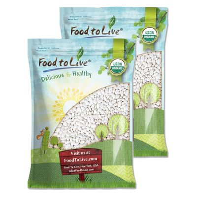 Food to Live Organic Great Northern Beans, 25 Pounds  Dried, Non-GMO, Kosher, Raw, Sproutable, Bulk Seeds, Product of the USA