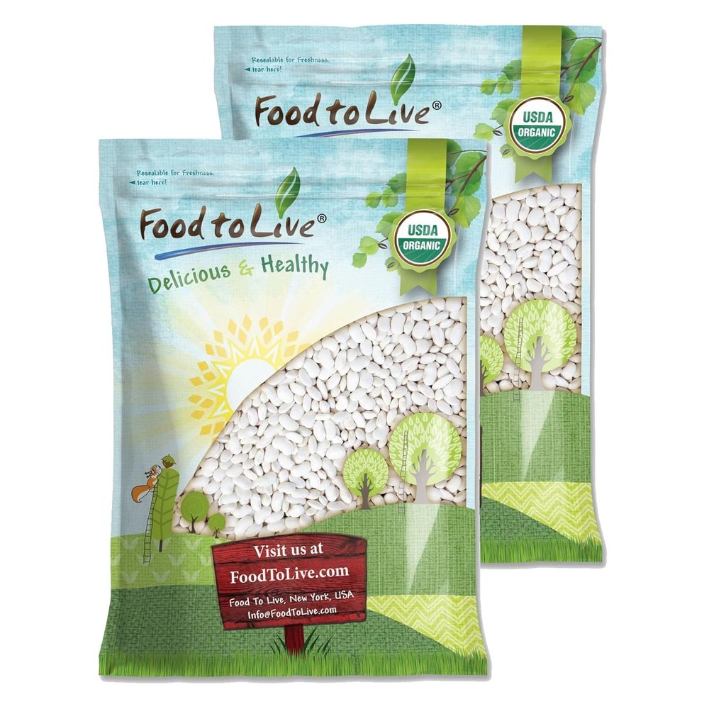 Food to Live Organic Great Northern Beans, 25 Pounds  Dried, Non-GMO, Kosher, Raw, Sproutable, Bulk Seeds, Product of the USA