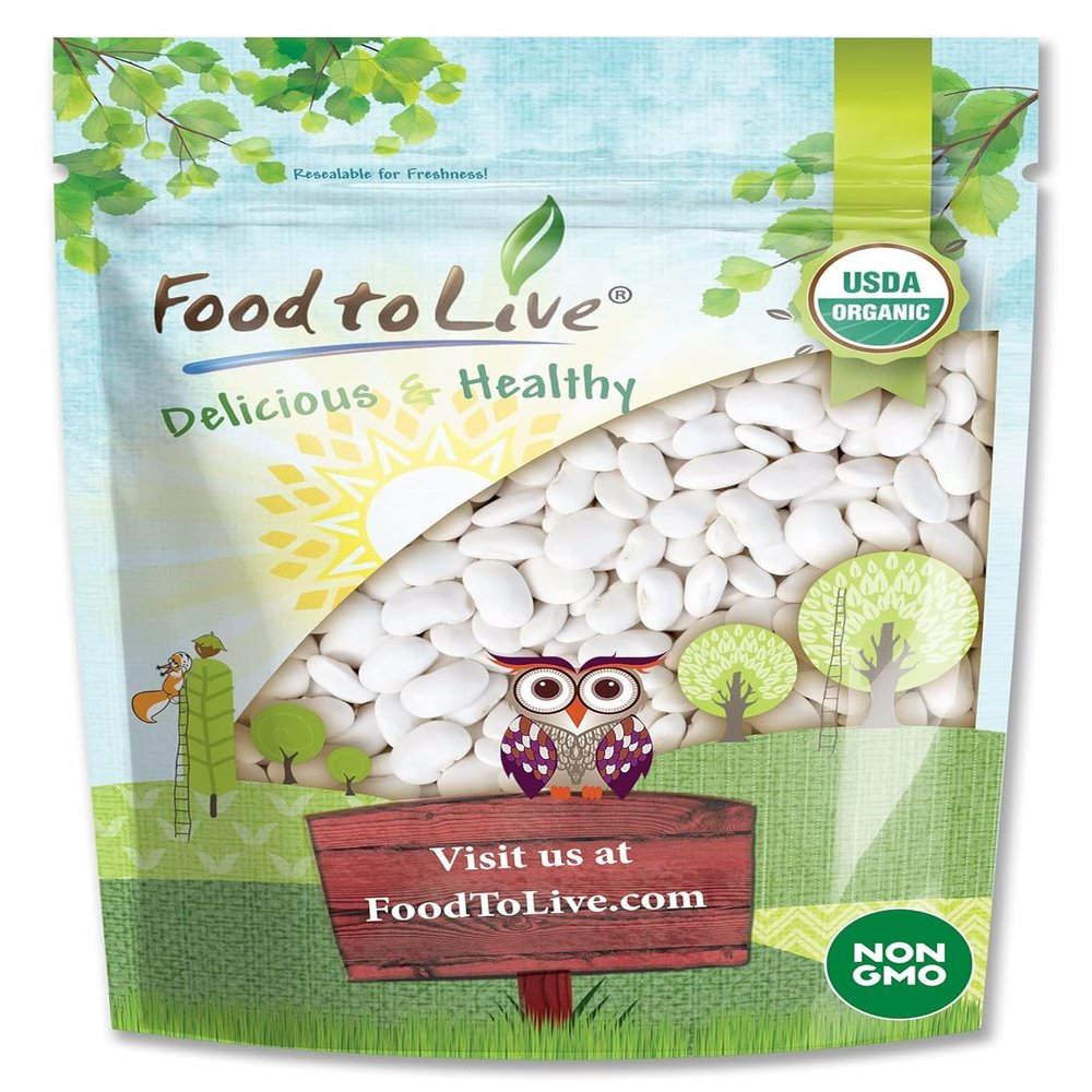 Food to Live Organic Great Northern Beans, 4 Pounds Dried, Non-GMO, Kosher, Raw, Sproutable, Bulk Seeds, Product of the USA