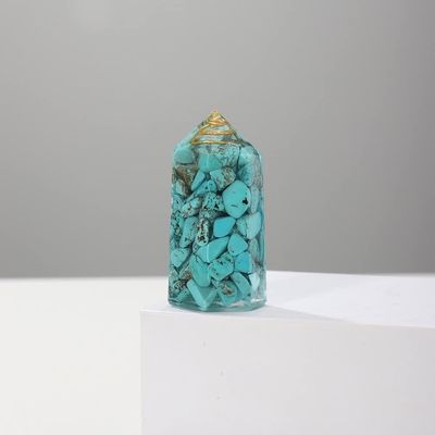 DIFUGLID Gemstone Natural Healing Crystal Point Amethyst Carnelian Obelisk Positive Energy Wand Stone Home Decor,Turquoise