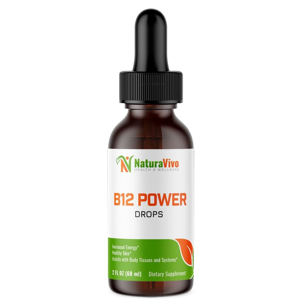 B12 Power Drops: High-Potency Vitamin B Complex for Energy, Heart Health, and Cognitive Function - Antioxidant Support Liquid Supplement, GMP Certified, Made in USA