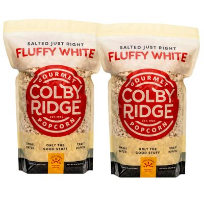 Colby Ridge 4 Gallon 2-Pack Fluffy White Gourmet Craft Popped Gluten Free Popcorn Snack Sized Large Pouches