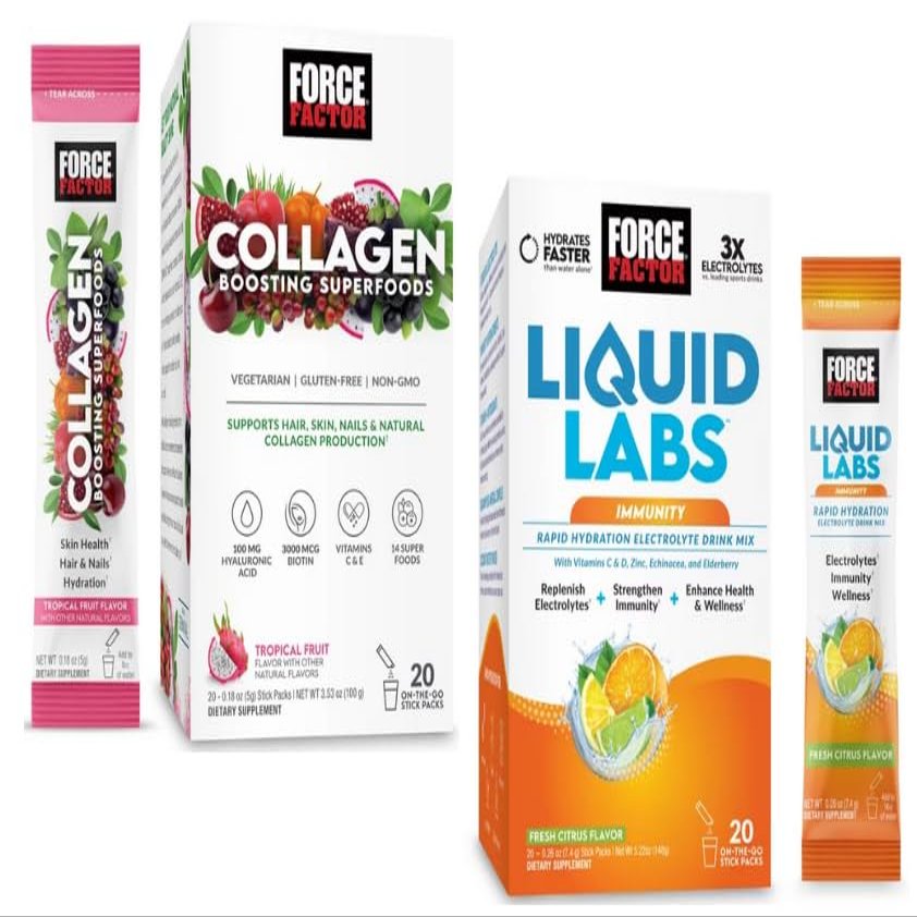 KING COMBOS Hydration & Skin Boost is Your New Friends for Spring and Summer time QR Code + Combo Packs with (Collagen & Fresh Citrus (20 Packs Each))