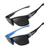 SKYOAK 2 PACK Upgraded Unbreakable Bifocal Reading Sunglasses Men TR90 Frame Wrap Around Design Glasses UV400 Protection Outdoor Sun Reader Sports/Driving (Black & Blue +1.25) view 1
