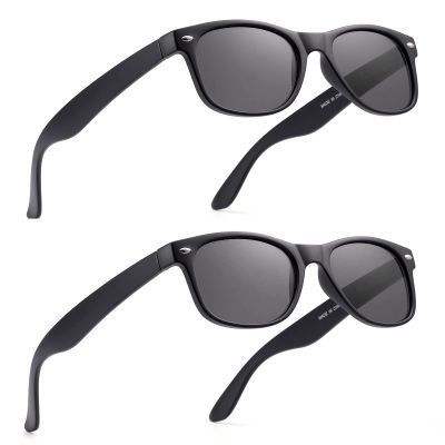 LOVIVY 2 Pack Reader Sunglasses for Men Women Classic Rectangle Reading Glasses Outdoor Full Lenses Magnifying Eyewear UV Protection Matte Black +2.75