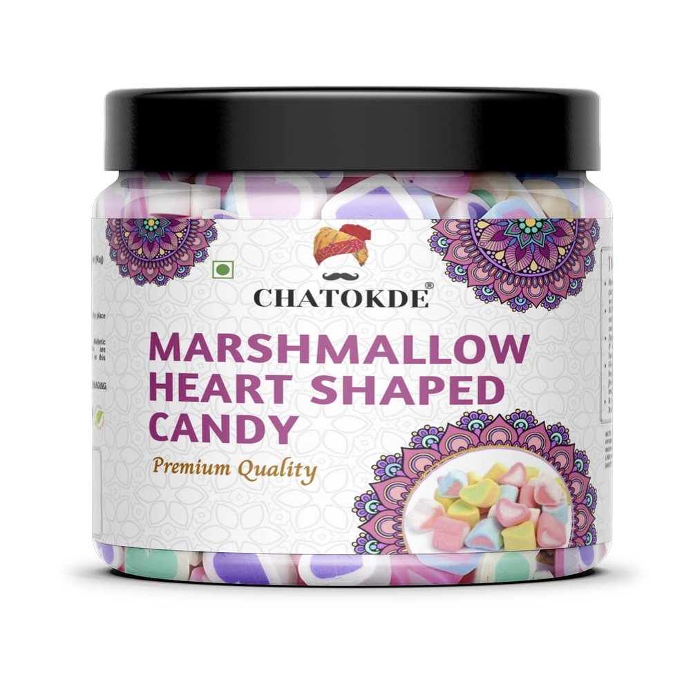 CHATOKDE Heart Shape Marshmallows Assorted Fruit Flavours 100 gram_Packing May Vary