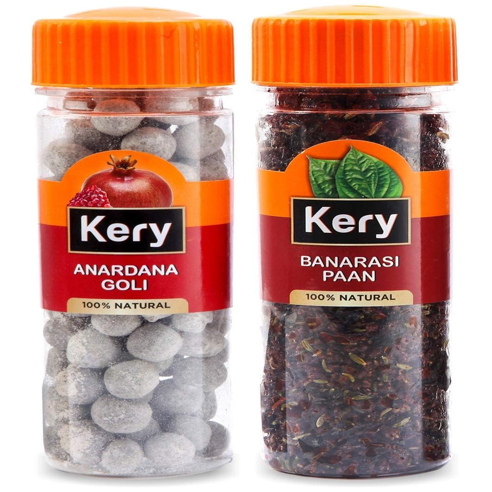 Kery Anardana Goli & Banarasi Paan Mukhwas, 2 Bottles, 230g (After Meal Mouth Freshener)_Packing May Vary