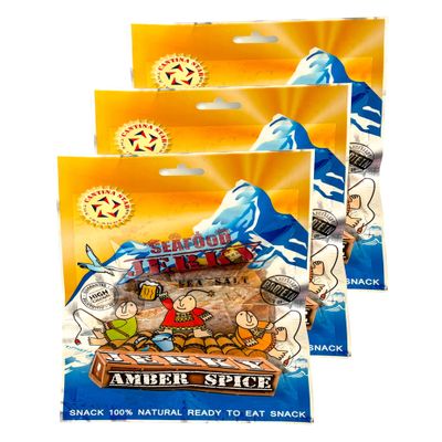 Cantina Star "Amber Spice" Fish Jerky (Dried Fish), 90g, Pack of 3