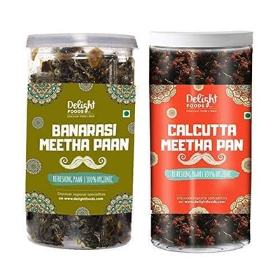 Delight Foods Mukhwas Banarasi Meetha Paan (Calcutta Paan 100g + Banarasi Paan 100g)_Packing May Vary